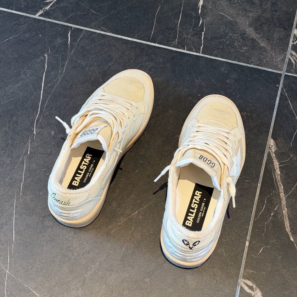 Golden Goose Ballstar Sneakers - White and Tan